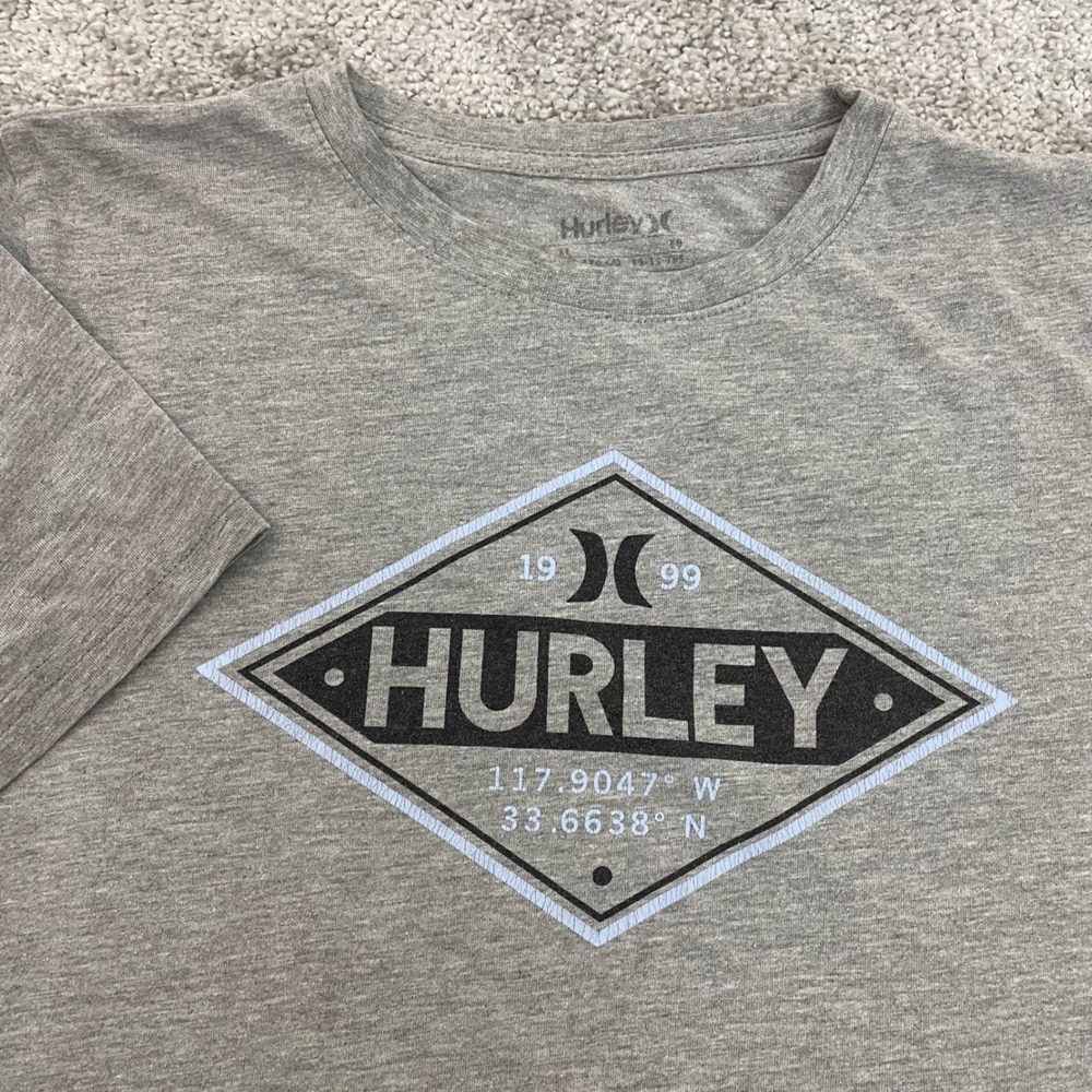 Hurley T Shirt Youth Boys Extra Large Diamond Logo Graphic Gray Short Sleeve